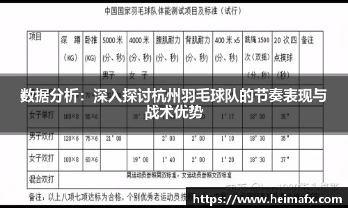 数据分析：深入探讨杭州羽毛球队的节奏表现与战术优势